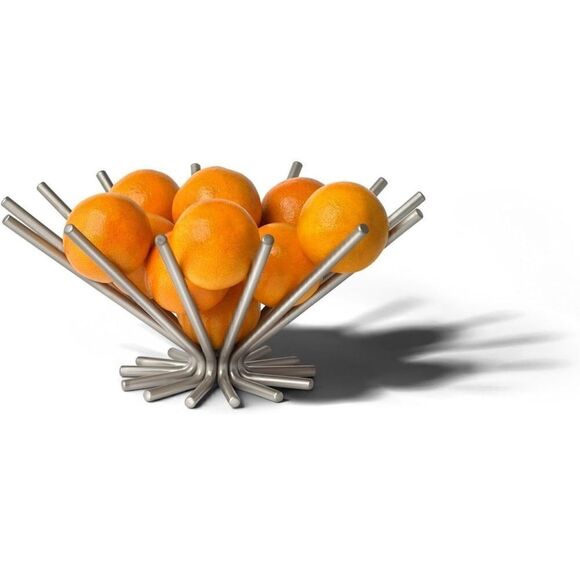 NEW Spectrum Diversified Euro Starburst Fruit Bowl, Satin Nickel - Picture 3 of 5